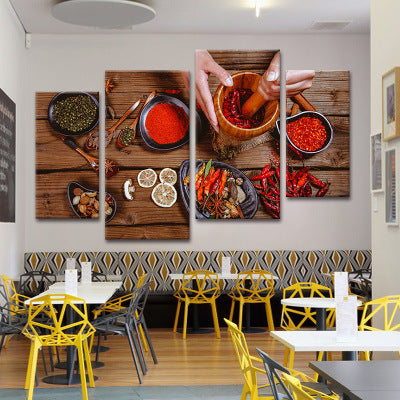 Hotel decorative painting hot pot restaurant box hanging painting creative restaurant barbecue shop seasoning wall background mural