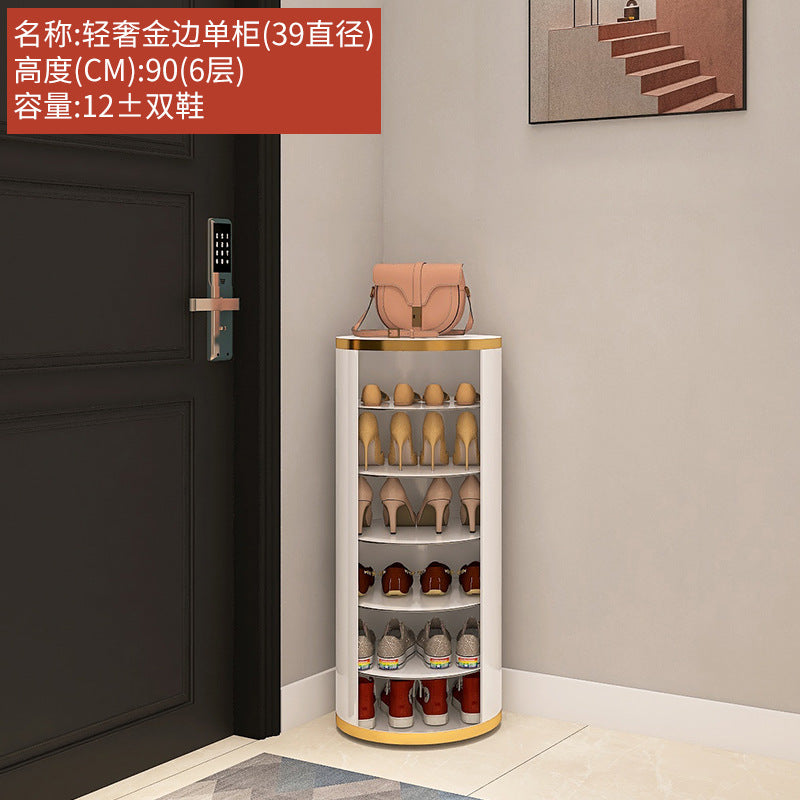 Rotating shoe cabinet household door 2025 new entry entrance entrance steel round multi-layer disinfection shoe rack