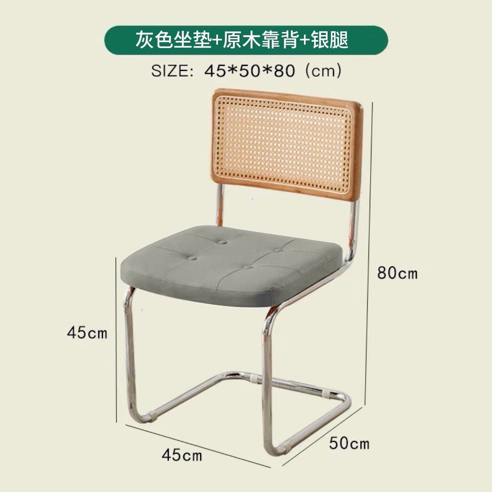 Scandinavian rattan chair iron art for home solid wood backrest chair armrest retro dining chair popularinsaccessible luxury medieval chair
