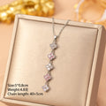 X8370 silver-pink four-leaf clover necklace