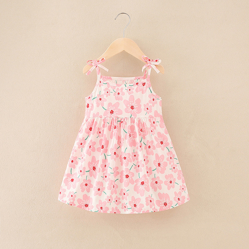 Girls' dress - kids' trendy princess sundress -  summer korean style floral dress