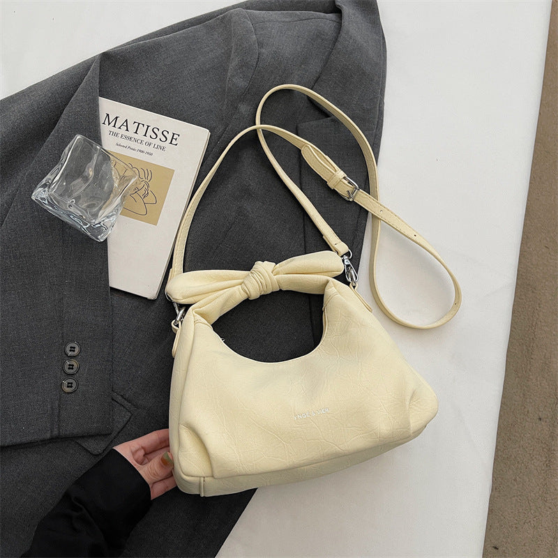 Sweet pleated handbag - 2026 spring new arrival - korean style fashion casual shoulder bag - minimalist chic crossbody bag