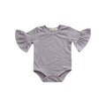 Children's clothing baby bell sleeves baby rompers european and american kids bag butt clothes rompers girl jumpsuit pure cotton short sleeves