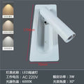 Led recessed wall sconce - rotatable reading light for hotel projects, guest rooms, bedrooms, and bedside use - wall mounted