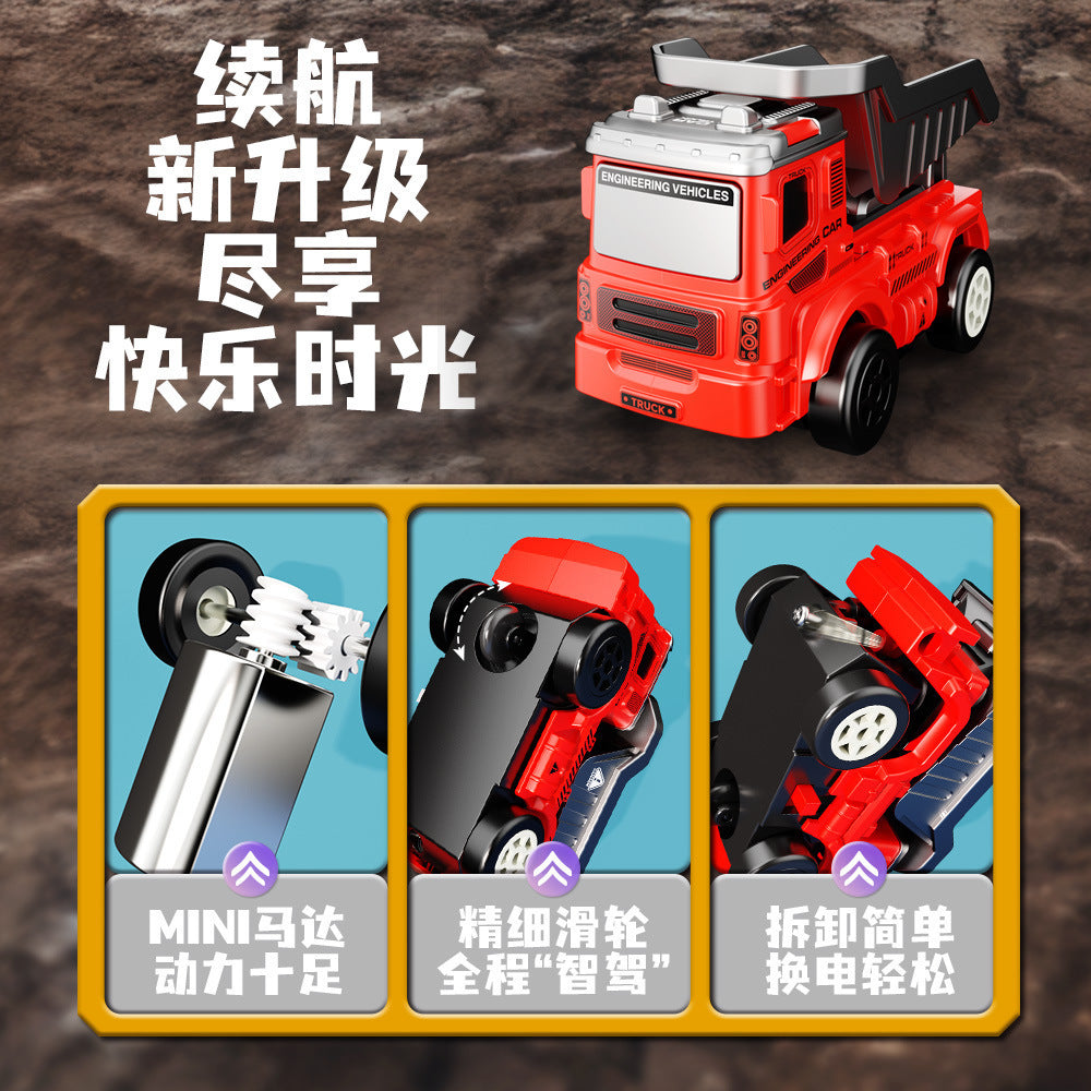 children's diy multifunctional electric vehicle educational toy for boys ages 3-6, construction vehicle model puzzle track car