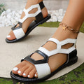 new arrival: plus-size, fashionable, comfortable, and versatile square-block patchwork women's sandals for wholesale - perfect for cross-border e-commerce