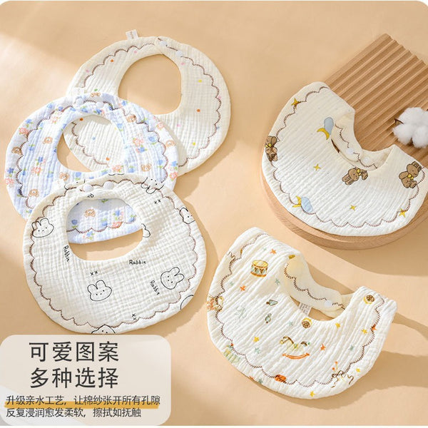Saliva towel baby class A pure cotton petal bib baby children bib soft cotton gauze cloth anti-spitting milk newborn