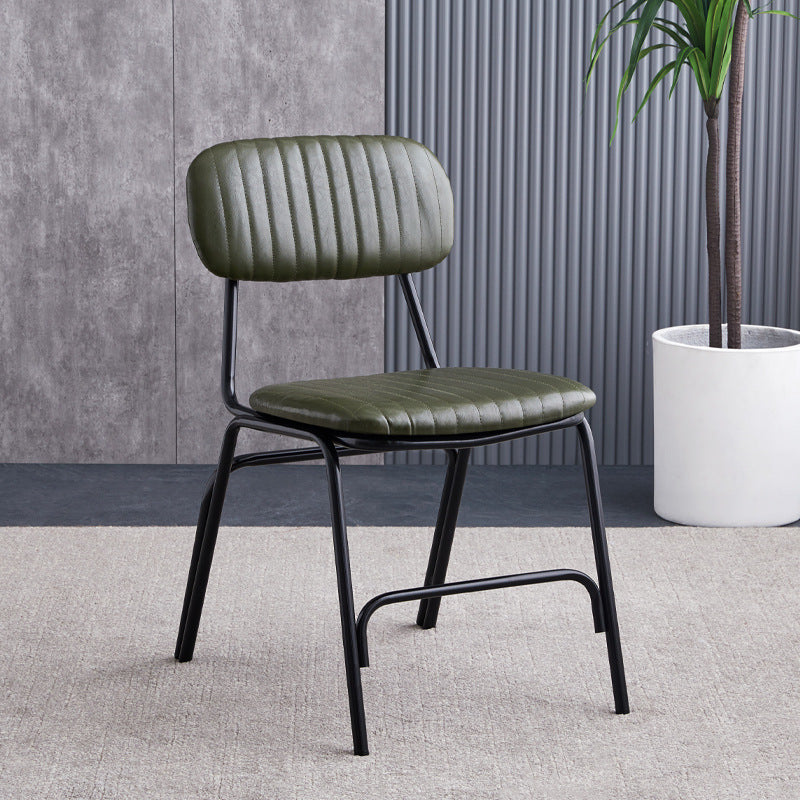 American loft iron art sub restaurant hot pot shop retro leather dining chair milk tea shop cafe casual back chair stool