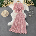 Elegant age-reducing heavy industry laceembroider round neckshirtsense of designsingle breastedtopstwo-piece sethigh waist skirt