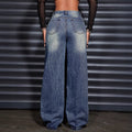 Pre-sale-65700  cross-border foreign trade women's fashion casual loose straight-leg ripped denim pants