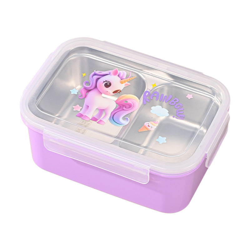 student lunch box office worker 304 stainless steel compartment lunch box portable single-layer stainless steel lunch box
