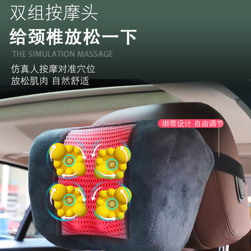 Car & home neck massager - multifunctional heated vibration neck and back massage cushion for car seats