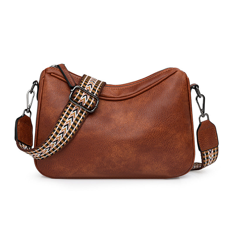 Fashion retro commuter shoulder bag 2024 new bag women's bag versatile popular Korean version women's messenger bag soft bag