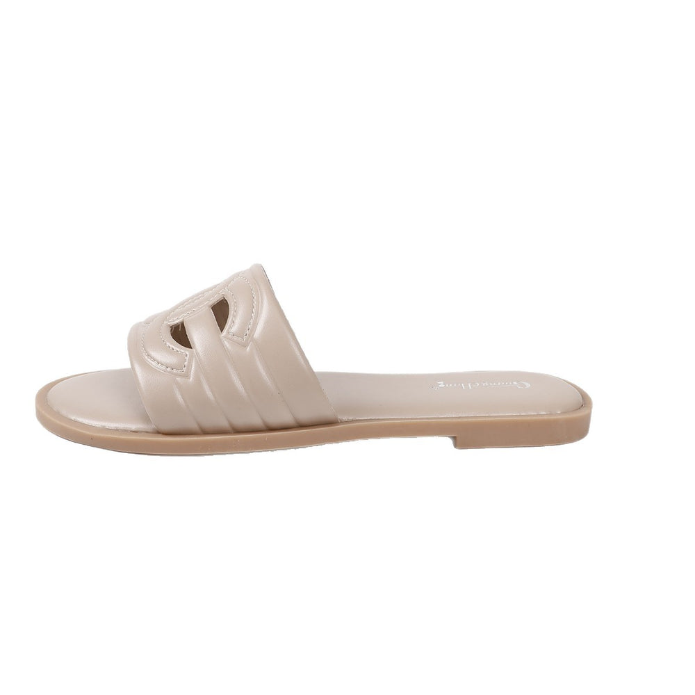 pig nose outdoor wear cut outflats slippers women's summer plaid sandals half slippers new arrival