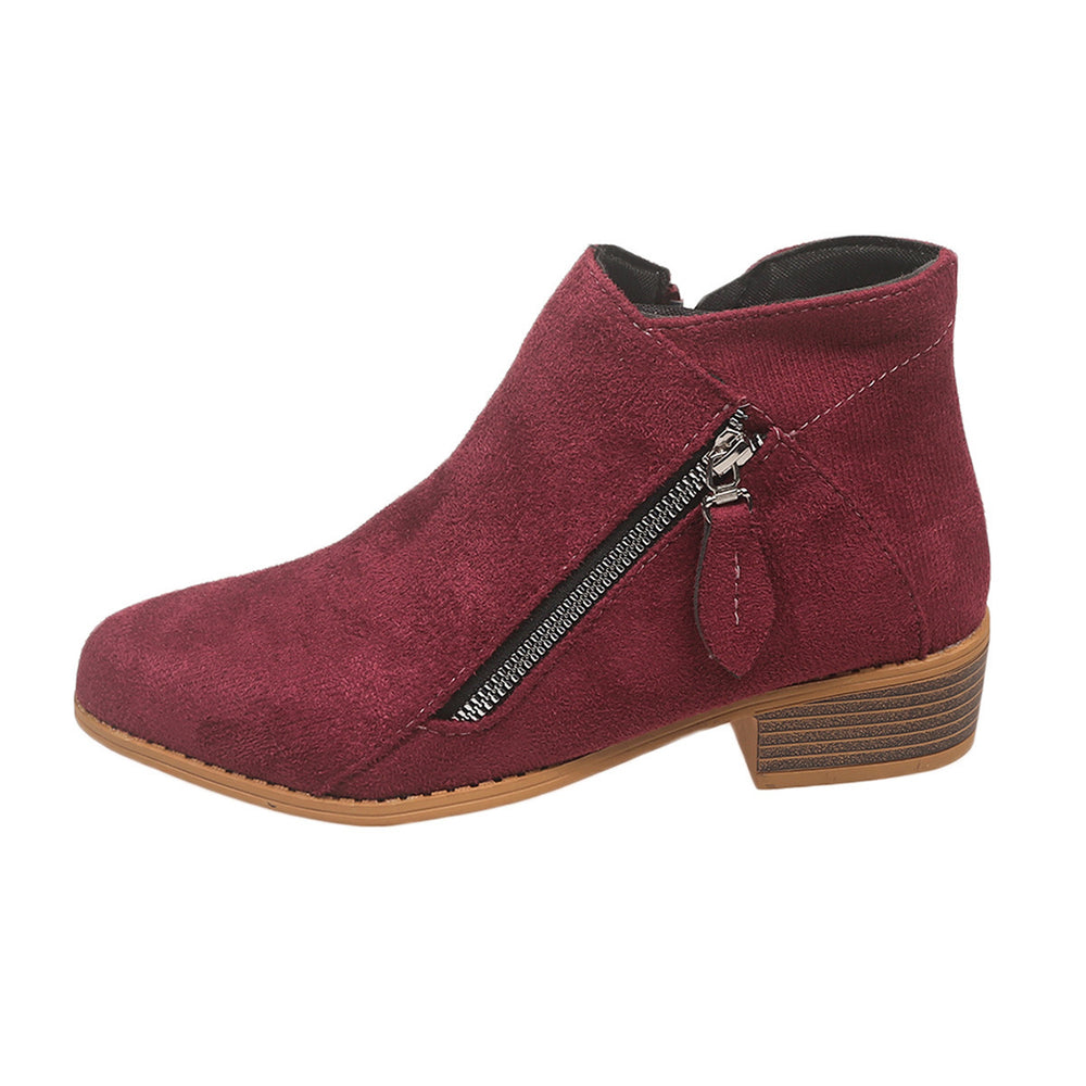 Export short boots  autumn winternew arrival cross-border pointed thick heel side zipper fashion style plus sizeboots