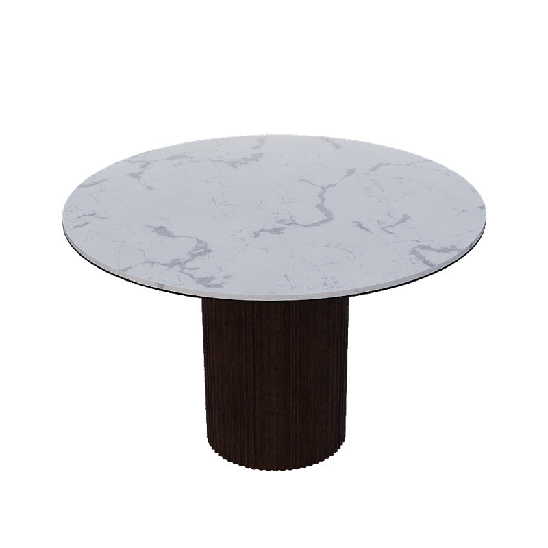 Source factory slate round dining table accessible luxury modern casual table for home small apartment popular restaurant classy dining table