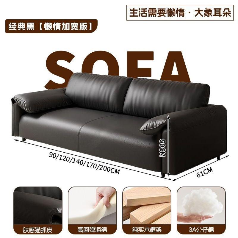 Small apartment fabric sofa, chaise lounge sofa, home living room trendy beanbag sofa, light luxury straight-row sofa bed