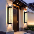 Solar powered waterproof luxury wall light - up & down lighting for outdoor balconies, villas, garden pillars, and chinese-style walls