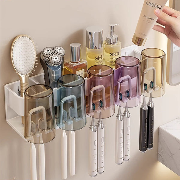 Removable toothbrush rack No punching mouthwash cup holder Wall hanging storage rack Electric toothbrush Toothpaste holder Wholesale