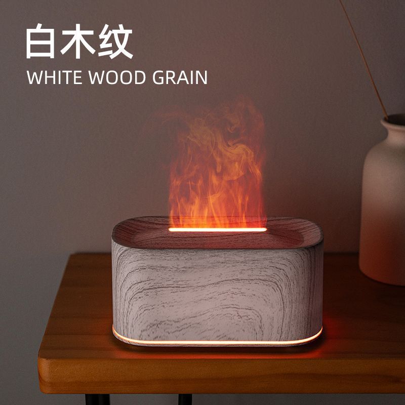 Usb simulated flame lamp small aromatherapy humidifier bedroom home office desk ambient light mini desktop
