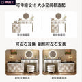2025 new luxury solid wood vanity table - minimalist bedroom makeup desk with integrated chest of drawers, small storage cabinet, and makeup mirror