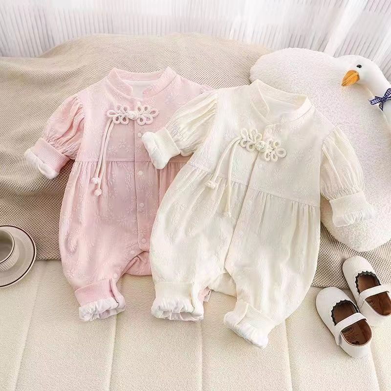 Baby rompers - spring/autumn collection: stylish double-layer bodysuits for newborns - adorable spring outfits for your little one