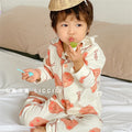 Baby cartoon pajamas, sleepwear, loungewear - stylish korean style, long-sleeved cardigan, pure cotton set, separates for toddlers and young children