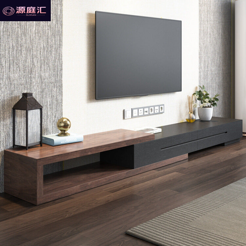 Modern home light luxury black tv cabinet small apartment new style coffee table high-end living room tv stand