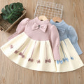 Girls' knit sweater dress - autumn/winter  new collection - bow detail, chanel-inspired sweet princess style