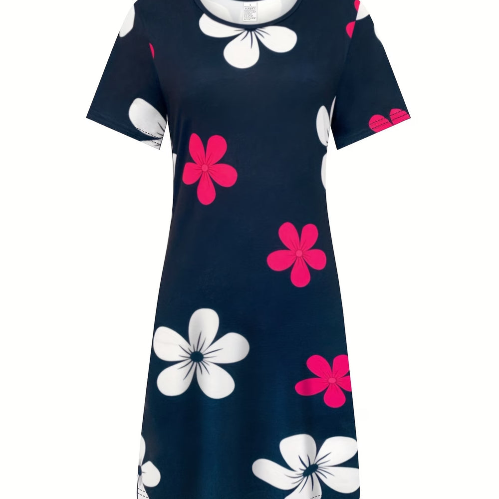 wholesale women's short-sleeved dresses, fashionable women's dresses for spring, summer, and autumn, new cross-border printed designs