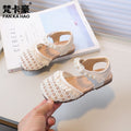 Vancahao girls' sandals -  summer new korean style children's fashion beaded closed-toe princess shoes for babies