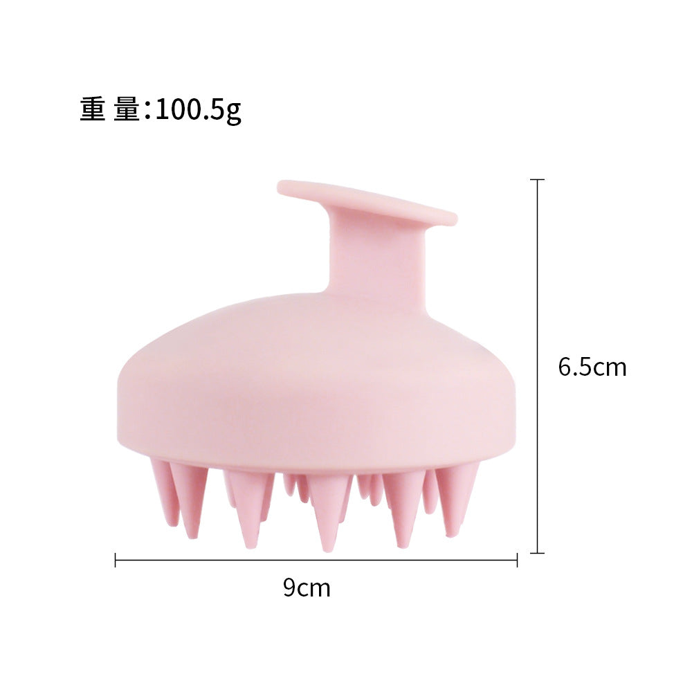 Factory spot silicone shampoo brush, round pure silicone shampoo comb, scalp cleaning massage brush, head massage brush