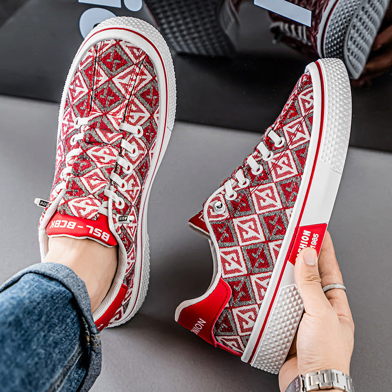 Old beijing cloth shoes for men 2025 winter new canvas shoes thin trendy shoes youth trendy easiest for match casual sneakers