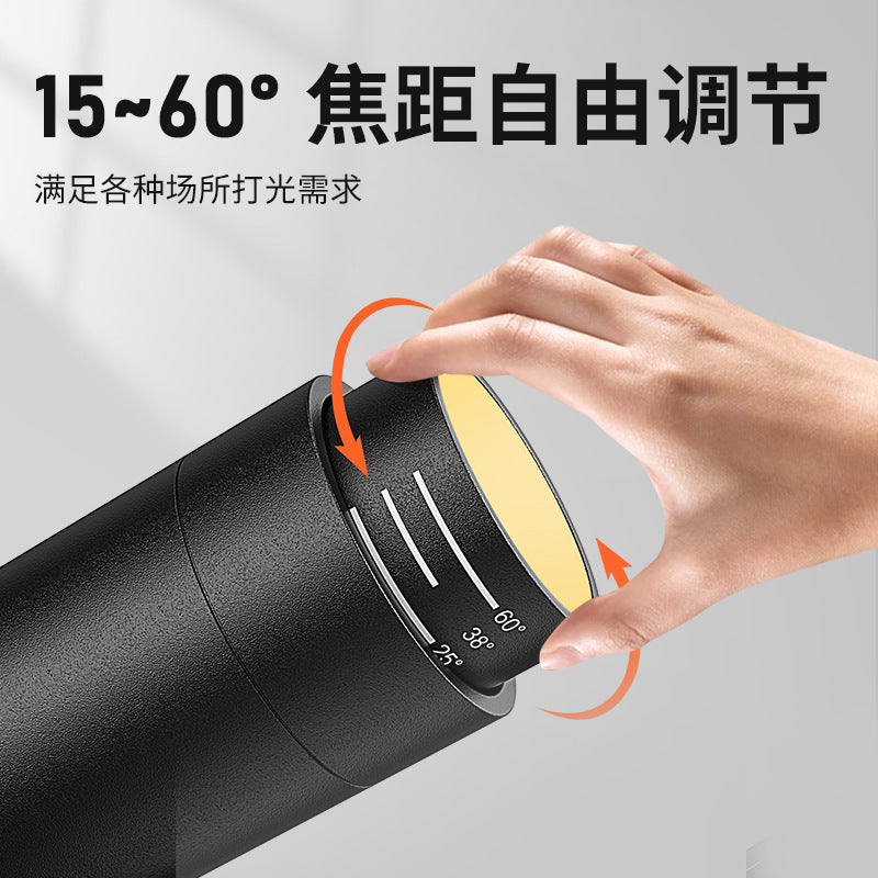 Zoomable led track light, commercial shop rail light, adjustable focus, restaurant spotlight, surface mounted ceiling spotlight