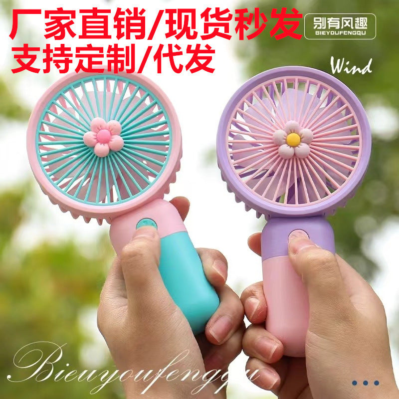 Bestselling cross-border handheld fan - portable usb rechargeable mini cartoon desk fan for office use