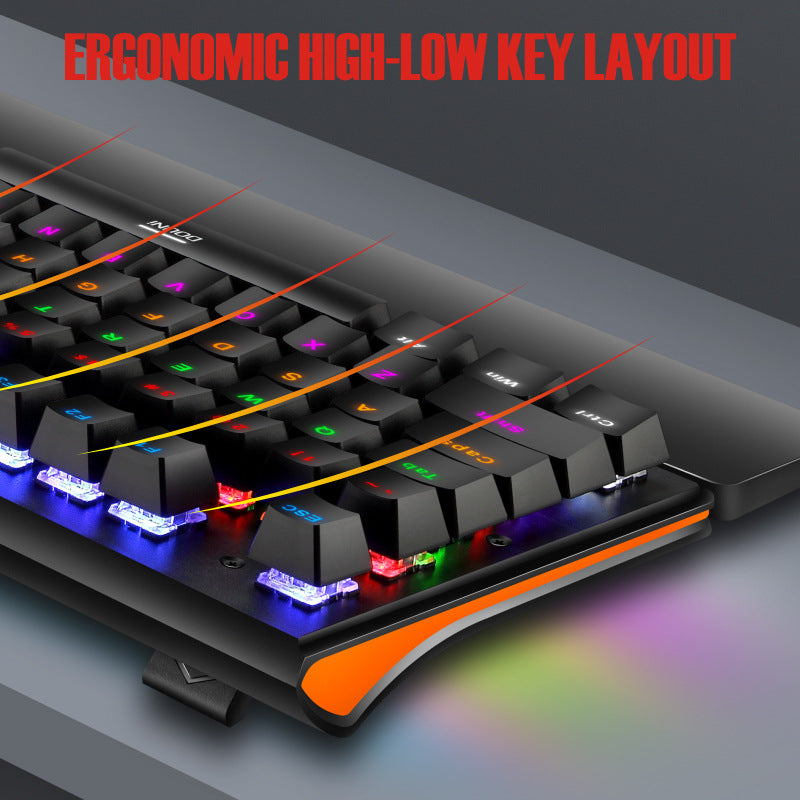 Dou ni mt809 true mechanical keyboard and mouse combo - gaming, office, detachable wrist rest, rgb keyboard