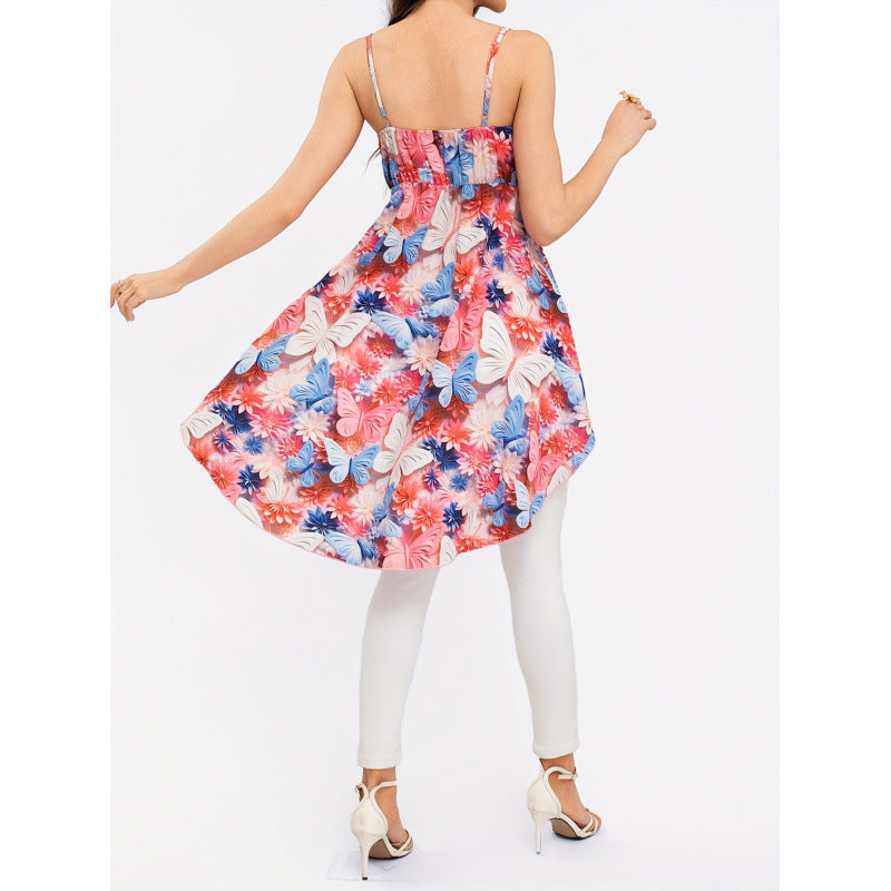 code new arrival  original women's floralsprintingbowsasymmetrical camisole