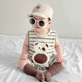 Summer infant clothes baby fashionable striped thin vest romper super cute infant onesie outing clothes