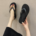2026 summer new women's outdoor slides, platform beach sandals, summer thick-soled height-increasing flip-flops, fashionable beachwear