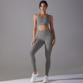 European and american nude feel tight yoga suit cross back quick-drying sportswear high waist hip lifting running fitness suit