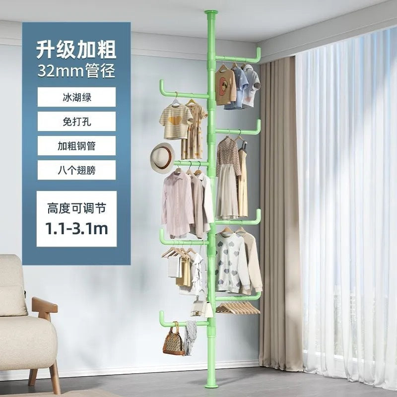 Tianlizi indoor punch-free retractable for home bedroom clothes hanger entrance floor-standing multi-functional clothes hanger