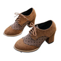 suede tie back high-heeled professional flats women's autumnew arrivalplus sizeretro deep-mouthed low-top flats
