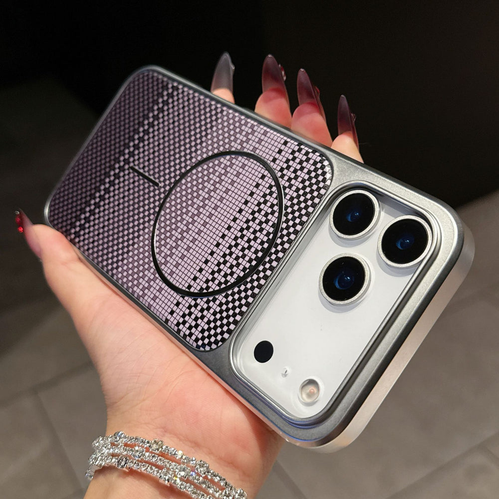 compatible iphone 17 pro gradient carbon fiber plaid phone case, apple 15 magnetic pc protective cover, iphone 16