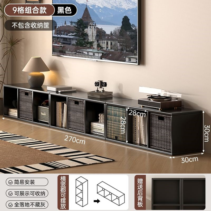 Bookshelf floor-standing locker all-in-one wall-mounted kids bookcase living room reading simple storage combination plaid cabinet bookshelf