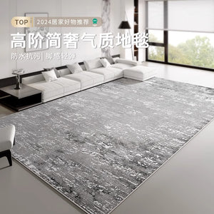 Waterproof rug for bedroom and living room,  new design, large area full coverage, wash-free, wipeable, low-maintenance floor mat, light luxury and high-end