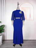 Fashion cross-border export fashion women's sexy slit long skirt african  plus sizehigh waistdress