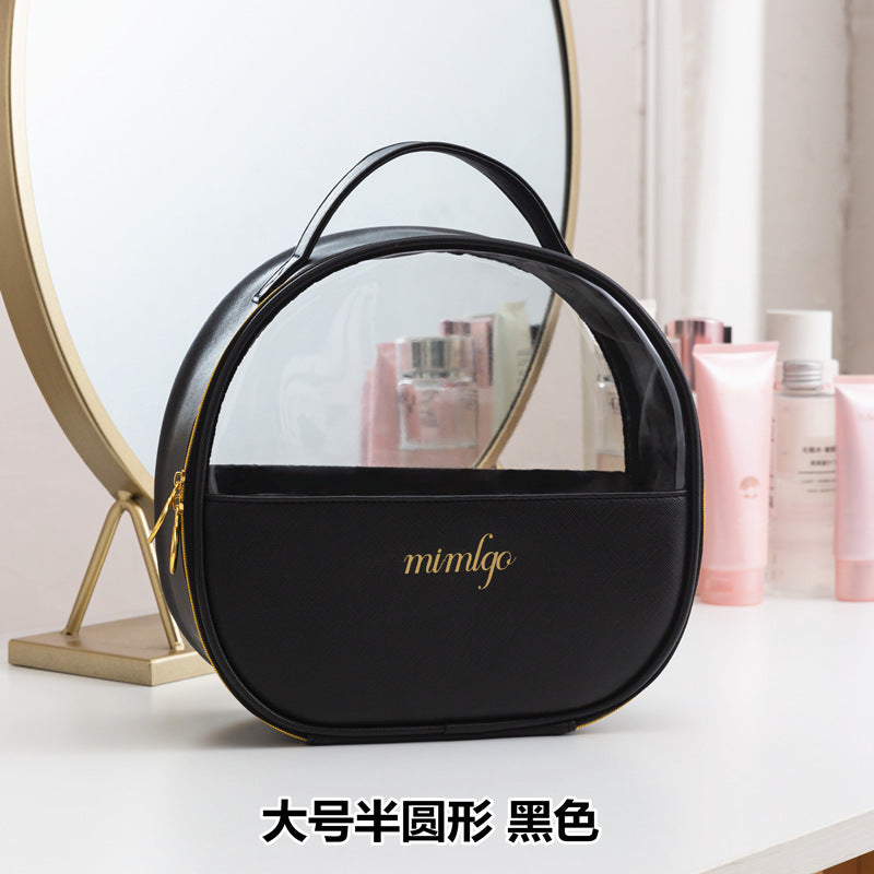 PU leather waterproof transparent makeup toilet bag set travel cosmetics sorting storage bag portable portable storage bag