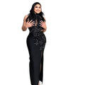 stereo flower cut outbacklesshalter bandage dress party vacation bandage dress dress evening dress