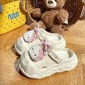 Thick sole heightenedcute cartoon shirley rose crocs women's 2026 summerfashioneasiest for match stepping on shit toe slippers