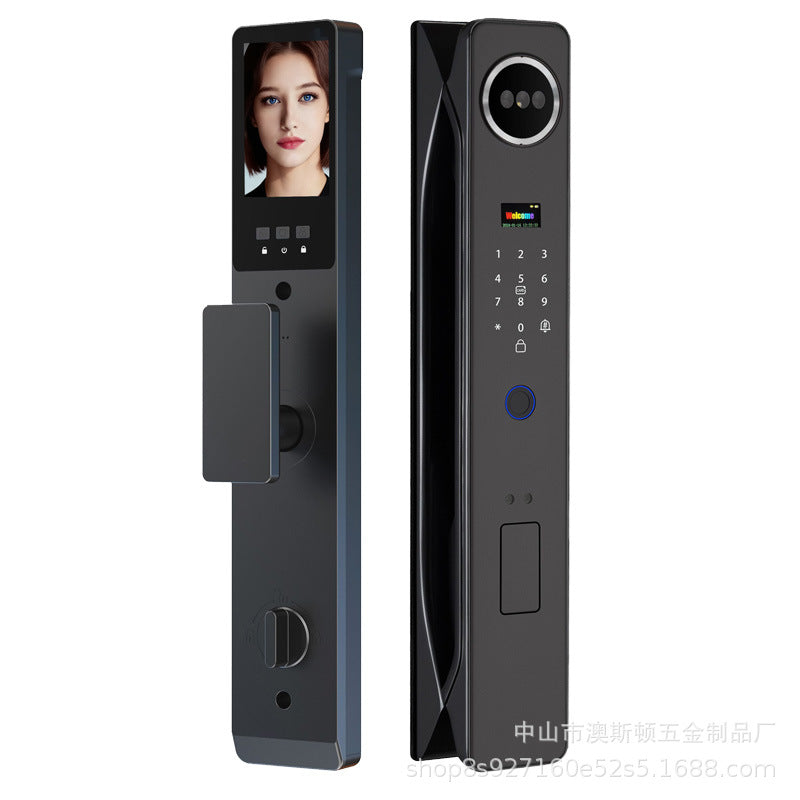 Smart door lock - cross-border, fully automatic, fingerprint, card, password, palmprint, and face recognition unlocking. multi-language support. wholesale available